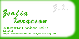 zsofia karacson business card
